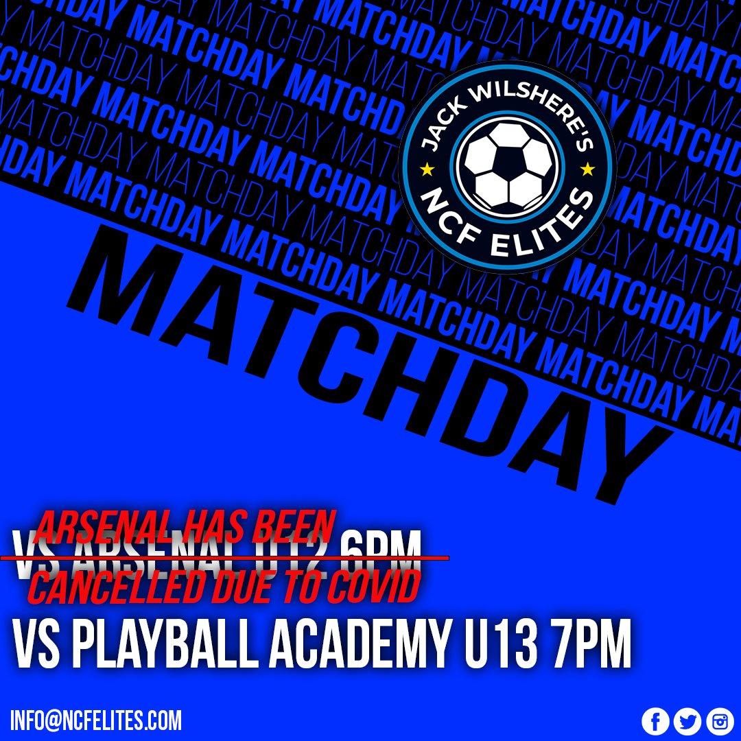 Update.... 

Arsenal is now cancelled due to covid 

playball academy is still going ahead. 

We have sent out emails. 

Training is still on for the one who was meant to be at arsenal. 

#youthdevlopment
