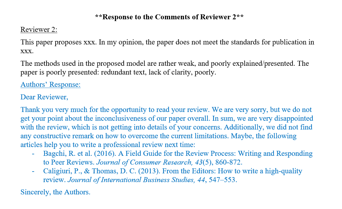 I just remembered the most satisfying answer I ever wrote to a crappy #review (coincidentally, #reviewer2, by the way). That really felt good back then (some years ago) and it still does. And: The paper was eventually published in that same journal.