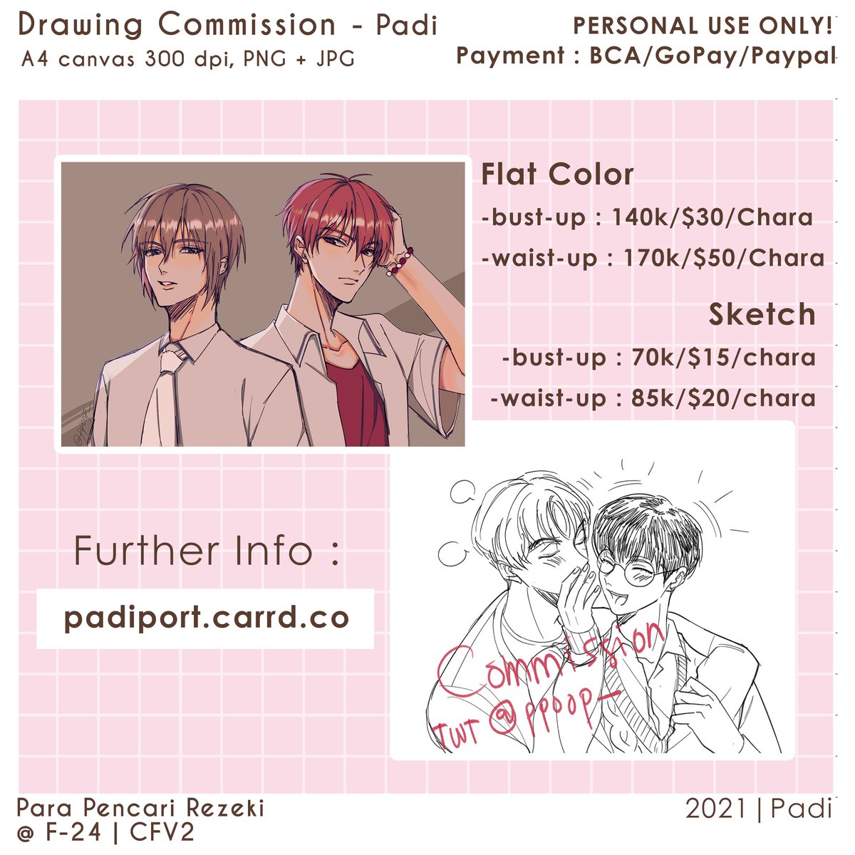 RTs highly appreciated!

Hello I'm opening commission, payment via Paypal

Feel free to hit my DM if interested! 