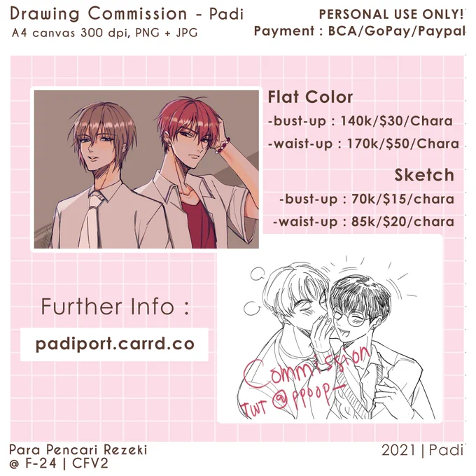 RTs highly appreciated!

Hello I'm opening commission, payment via Paypal

Feel free to hit my DM if interested! 