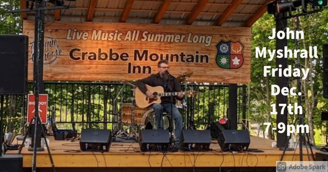 Come on up to the Inn for a night of music with Jon Myshrall. 
It's going to be another awesome Saturday night here in Hainesville!
We will be following all covid protocols and still make it an enjoyable evening. 
Call 506-461-3701
 crabbemountaininn.com. Endless Adventures!