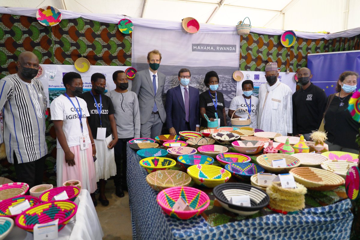 It was an honour to welcome <a href="/EUinRW/">EU Delegation to Rwanda</a> Ambassador <a href="/nicolabellomo/">nicola bellomo</a> and UNHCR Rep. <a href="/AhmedBaba_Fall/">Ahmed Baba Fall</a> to the refugee-made handicraft booth at the Rwanda International Trade Fair.

Thank you 🇪🇺 &amp; <a href="/indego_africa/">Indego Africa</a> for supporting refugees participation in the exhibition #RITFAt24