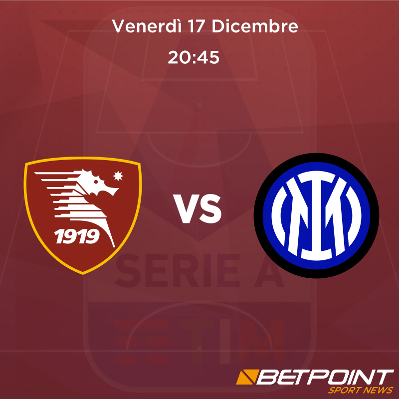BetpointNews's tweet photo. L'Inter stasera fa visita alla Salernitana nel 18° turno di Serie A, dopo essersi presa la vetta della classifica grazie al poker rifilato al Cagliari.
#betpoint #sportnews #SalernitanaInter #SerieA #SerieATim #IMInter #IMScudetto #macteanimo #uss1919 #forzagranata https://t.co/gU67Ba3ETa