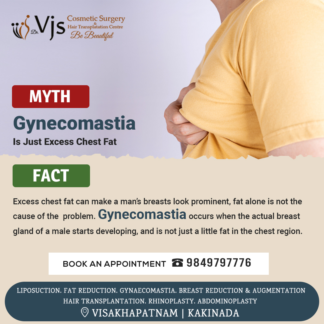 Myths and Facts: Gynecomastia
Dr VJs Cosmetic Surgery & Hair Transplantation Centre
vjclinics.com
Address: Indus hospital, 4th Floor, Opp, KGH Down Rd, Visakhapatnam
Contact No.9849797776
chevuru.vijay@gmail.com
#gynecomastia #excessfat #vjclinics