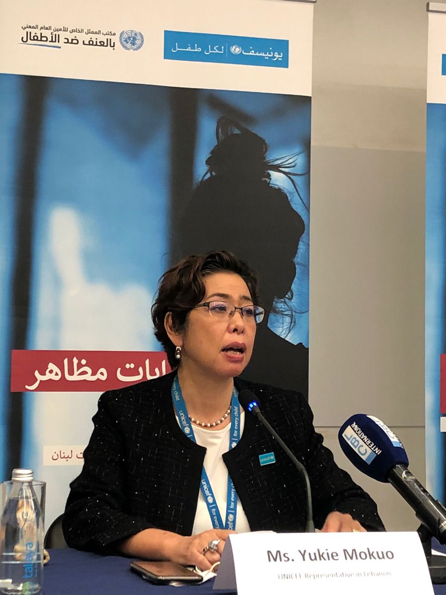 yukiemokuo's tweet photo. Great honor to have Dr. Najat Maalla M’jid UN Special Representative of Secretary General on Violence against Children in Lebanon @UN_EndViolence #LebanonToday has a high risk of children being exposed to any forms of violence which we must stop #EndViolence @UNICEF https://t.co/iItgole4mS