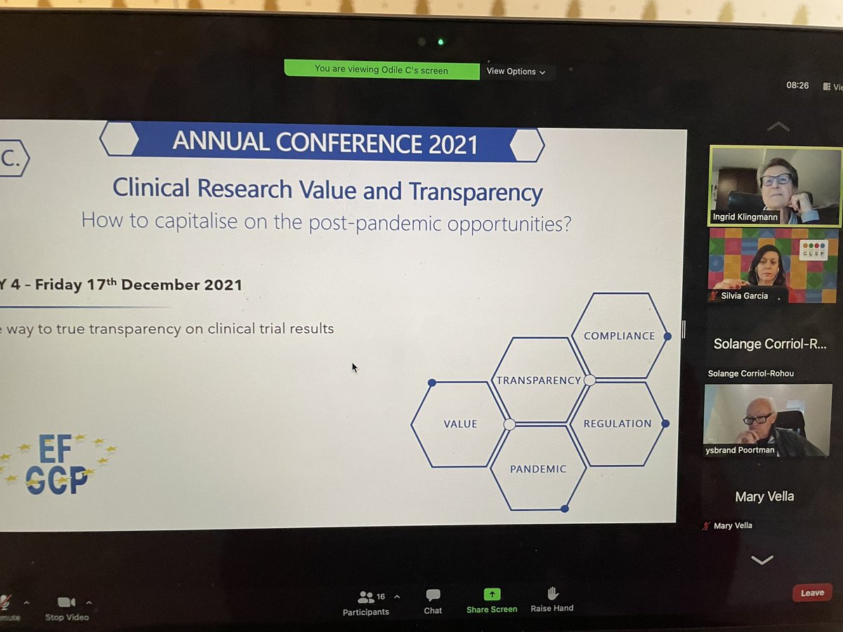 <a href="/EFGCP/">EFGCP</a> annual conference, “Clinical Research Value and Transparency”delighted to co-chair the day 4 afternoon sessions on GLSP with <a href="/EFPIA/">EFPIA</a> colleagues and <a href="/EFGCP/">EFGCP</a>, IngridK. Join us to the interesting panel! with patients, academia, industry and regulators