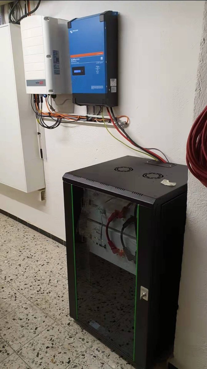 pytesivy's tweet photo. PYTES batteries with Victron inverter, installation photo from our Germany customers. https://t.co/z1I39q0RPM