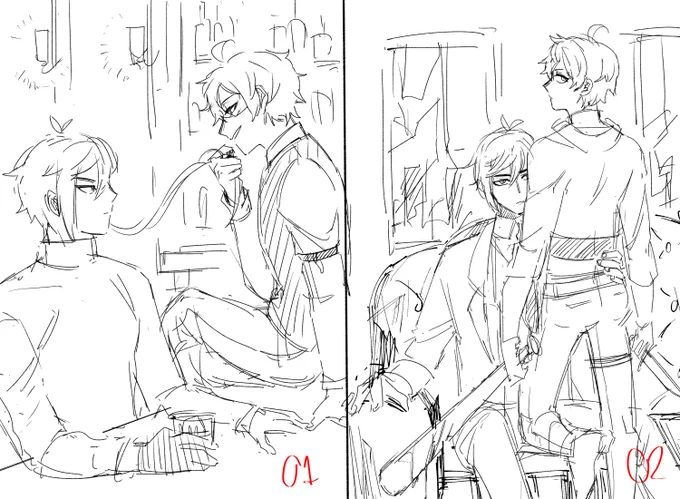 as a Christmas gift for Zhongchi fans, and my followers I decided to draw the fluff? sweet Zhongchi comic. under Theme: first meeting. but I have 2 choices so help me choose which one you guys want to see the most! ヾ(≧▽≦*)o 