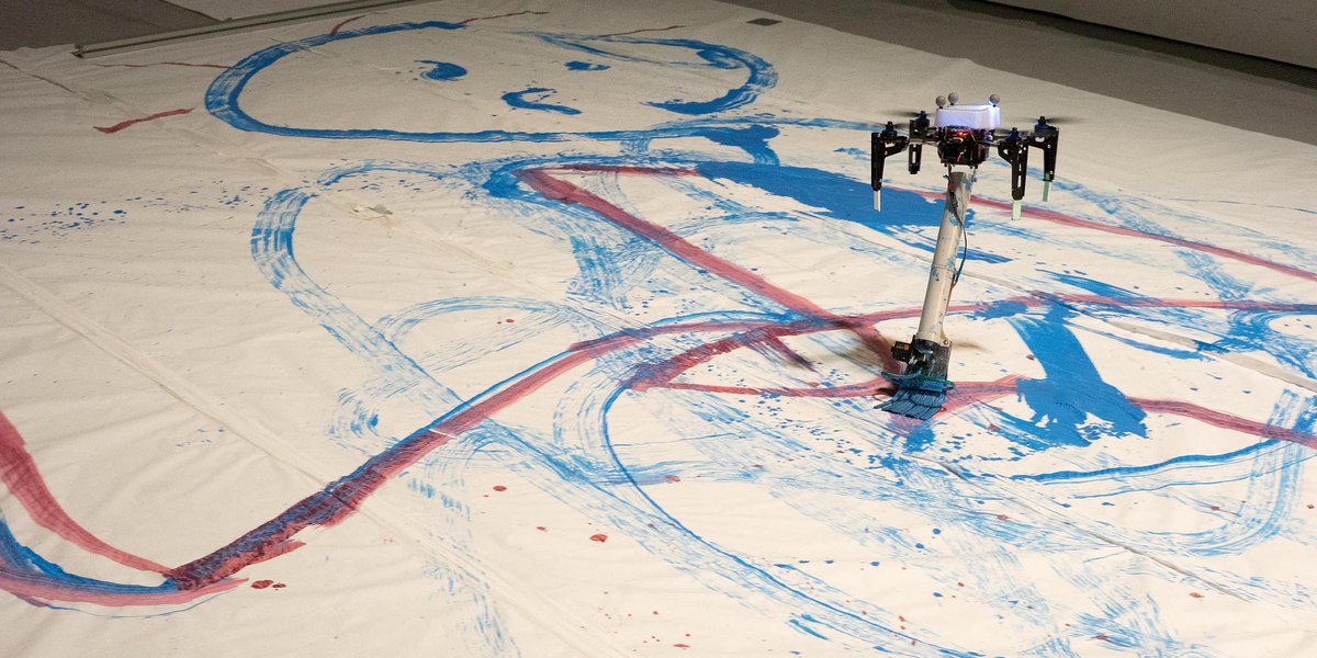 ArsElectronica's tweet photo. Space Ink - one future of visual art? With the Paintbrush drone, the Ars Electronica Futurelab's #SpaceInk research is opening a new chapter in the future of #art. https://t.co/ccKEv7f8uR https://t.co/UnxCHAviro