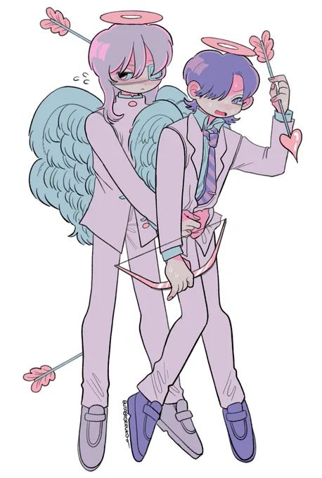 イチャイチャしてる天使&悪魔👼😈 