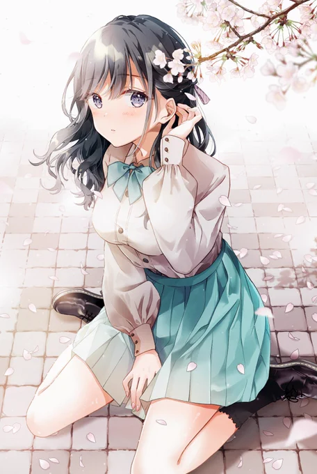 いつも偶然会う女の子を1シーズンに1枚描きました🙆‍♀️
 #2021年自分が選ぶ今年の4枚 
