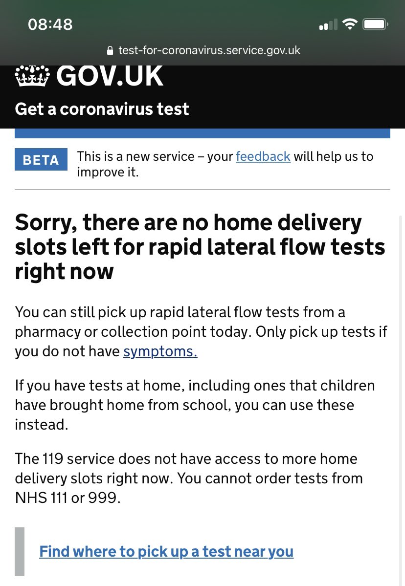 pansyfun's tweet photo. @UKgovcomms @BBCNews help! There are no LFTs available? How do we control the spread now if we can’t check ourselves? @10DowningStreet https://t.co/SovpSndycX