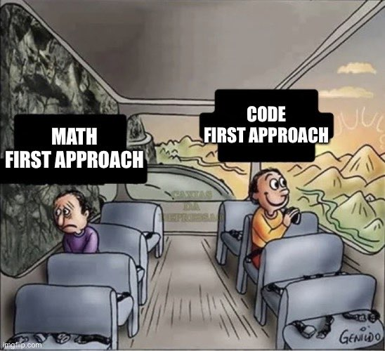 twiecki's tweet photo. So excited to finally have the (restricted) beta of our Intuitive Bayes introductory course out (https://t.co/jJIT1xytu8), a long time in the making. Cool to see how people resonate with our code first approach and even come up with memes themselves for it (HT @robertmitchellv). https://t.co/VRwbfaV9NQ