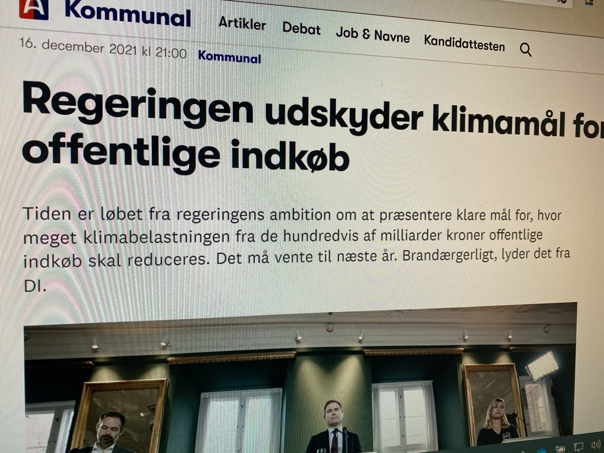 Nå så blev reduktionsmålet for grønne offentlige indkøb udskudt til det nye år. Kom nu <a href="/regeringDK/">Regeringen</a>, @kommunerne og <a href="/regionerne/">Danske Regioner</a>. Ja, vi synes i <a href="/DanskIndustri/">DI - Dansk Industri</a> det skal gå langt hurtigere - vi vinder når vi samarbejder! #dkbiz