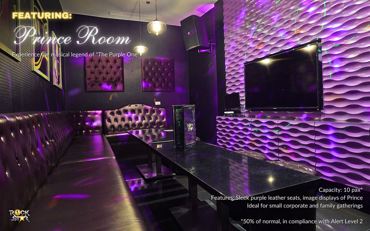 rockstarktvmnl's tweet photo. Get into the purple experience with the classic hits “Purple Rain,” “Little Red Corvette,” and “Darling Nikki” in the Prince room at Rockstar KTV.

#PartyLikeARockstar #RockResponsibly #ktvmanila #karaokenight #KaraokePh #eventsvenueph #PurpleReign https://t.co/x95USjqdds