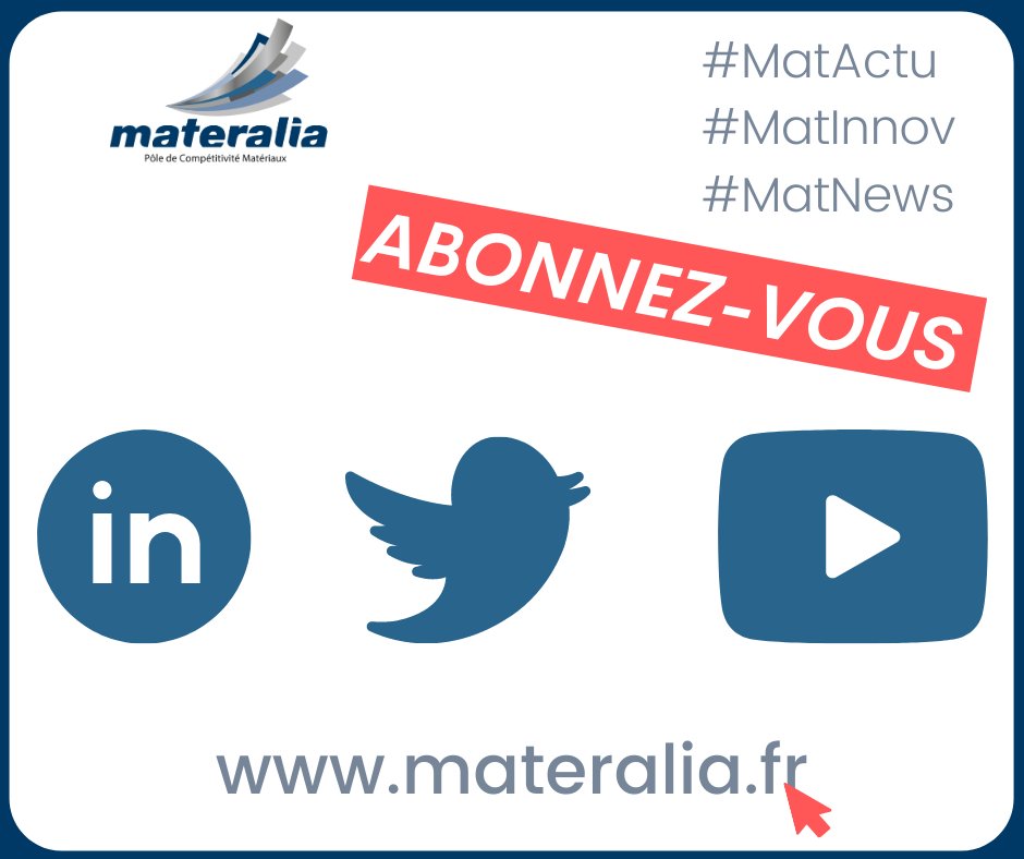 pole_materalia's tweet photo. âšSuivez-nousâš
Pour ne rien rater de toute notre #actualité ð°
Toute l'#Actu :
â
Du pÃŽle #Event
â
Des adhérents
â
Des partenaires
â
De l'écosystÚme
#MatActu #MatInnov #MatNews #Surprises #SuivezNous #Materalia https://t.co/2XbG3fPcC6