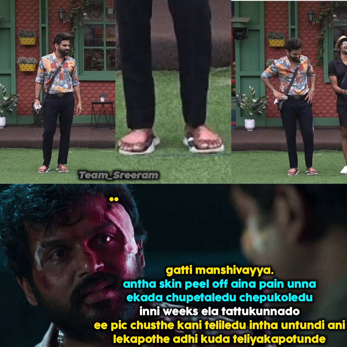 TeamSreeram's tweet photo. Even then You never lost that Smile on your Face—Hatsoff to you♥️

#VoteForSreeram 

#SreeramaChandra #BiggBossTelugu5 https://t.co/uQq9ZEOZnP