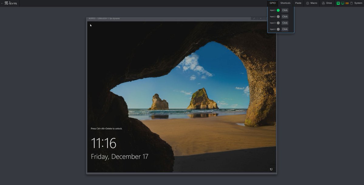 hein_smith's tweet photo. Finally got my hands on a #pikvm https://t.co/Gj8D9IkTkq, a kickstarter that actually delivered. Using it with a 4 port HDMI switch controlling 4 servers. Big thanks for  Max Devaev and everyone who made it happen this is a awesome product. https://t.co/O2kPP6JljL