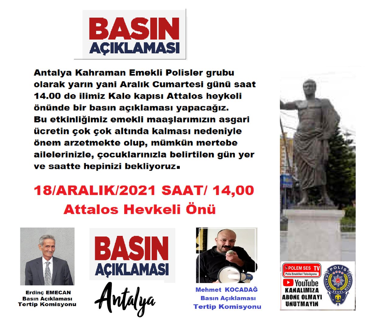 ANTALYADA POLİS EMEKLİLERİ MEYDANDA OLACAK...<a href="/oral_ararat/">POLİS EMEKLISININ SESİ</a> <a href="/Polise3600/">POLİSE 3600 EK GÖSTERGE</a> @turkpolsen <a href="/ErdincEmecan/">Erdinç Emecan</a>