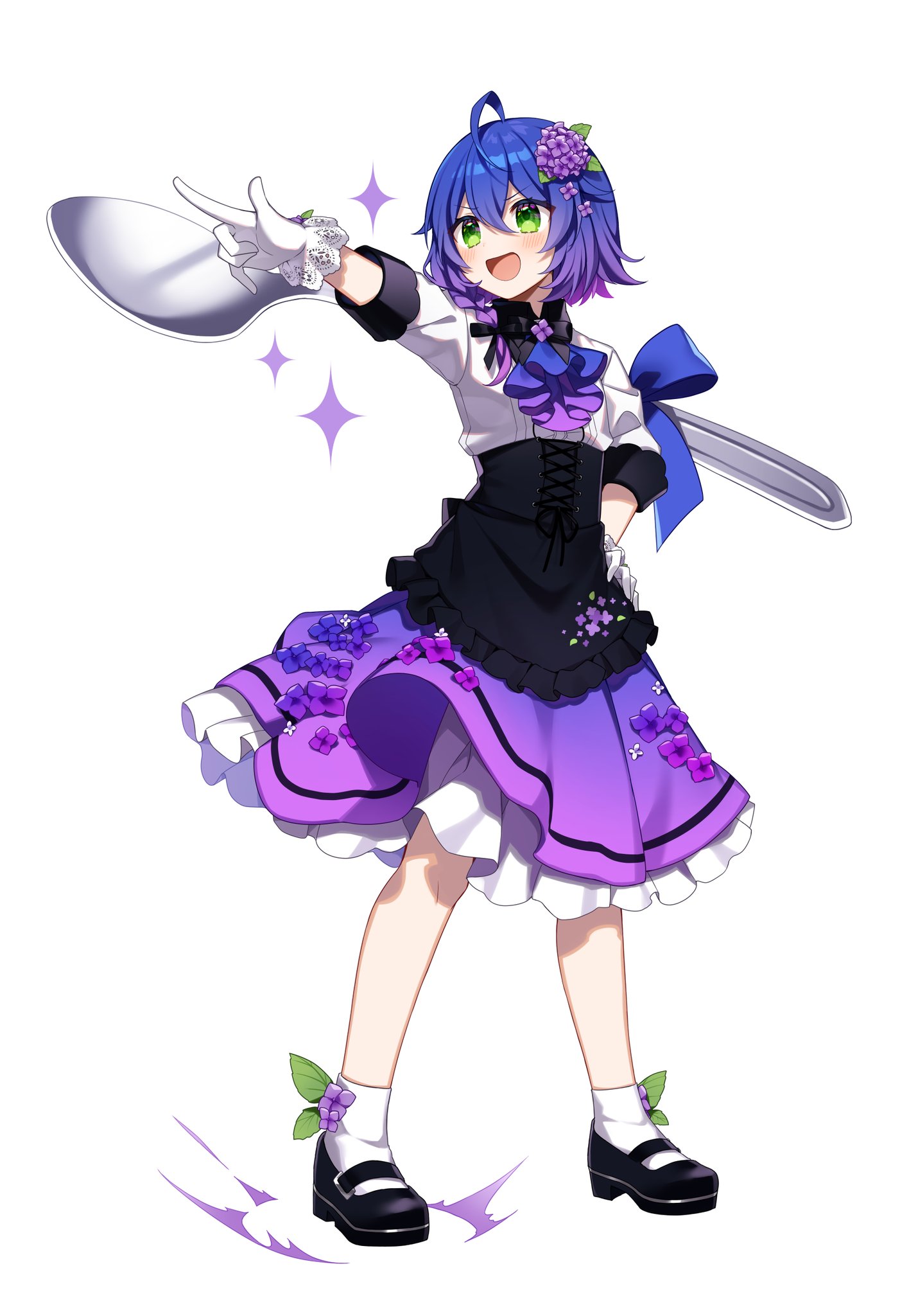 絵ワンちゃんと紫陽花