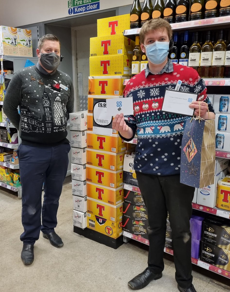 Celebrating graham's 10 year service in Coop Houston, thank you from Russell and the team! #coopradio