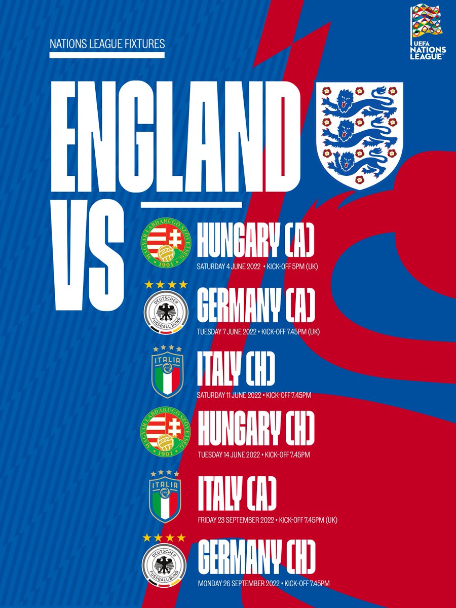 England's tweet photo. Our #NationsLeague fixtures in full! 🗓

#threelions https://t.co/SEcK95ucJC