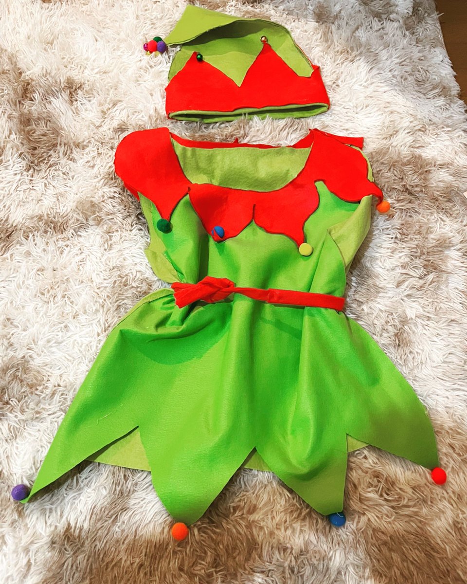 JanetNishimoto's tweet photo. Disfraz de elfo hecho con mis propias manos para mis niños 🥰💖 https://t.co/m3FcpSY5M6