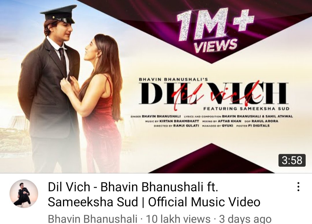 bhavinxtales's tweet photo. This song not only deserves 1 M, this song deserves many more millions, for this we have to stream again, we have to do 5 Millons  .
please guys join all and streaming song 🥺
#bhavinbhanushali 
https://t.co/tIS0FhWukR https://t.co/tjz2e1xPb1