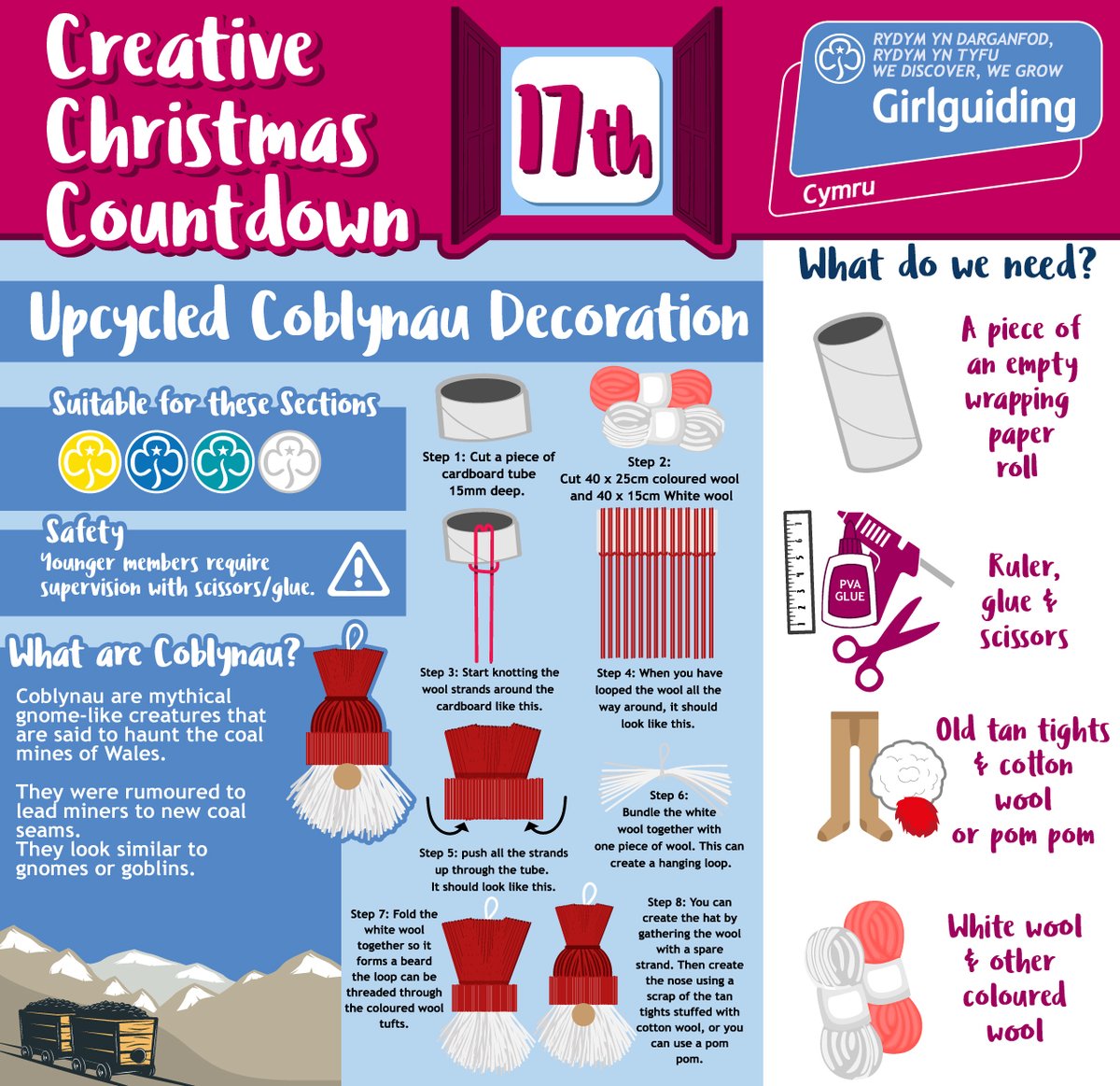 GuidingCymru's tweet photo. 🎄 Creative Christmas Countdown 🎄
Day 17
We will be releasing a new creative idea sheet every day until Boxing Day. These activities can be done at face-to-face meetings or can be shared with members to do at home. 
#creativechristmascountdown https://t.co/lIrTl9HN2Y