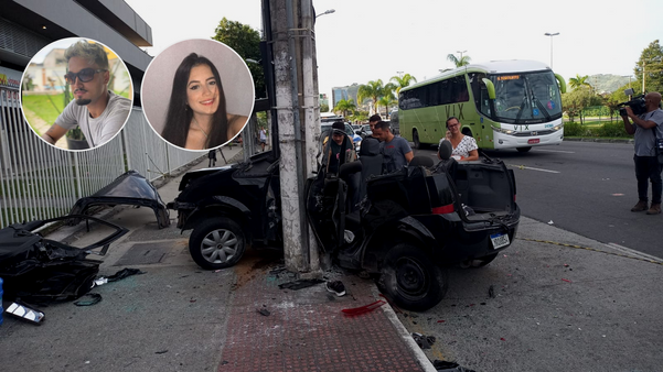 AGazetaES's tweet photo. Duas pessoas morrem após carro bater em poste na Fernando Ferrari, em Vitória [ https://t.co/QALYM3ZGVy ] https://t.co/oRBTM7fz0X