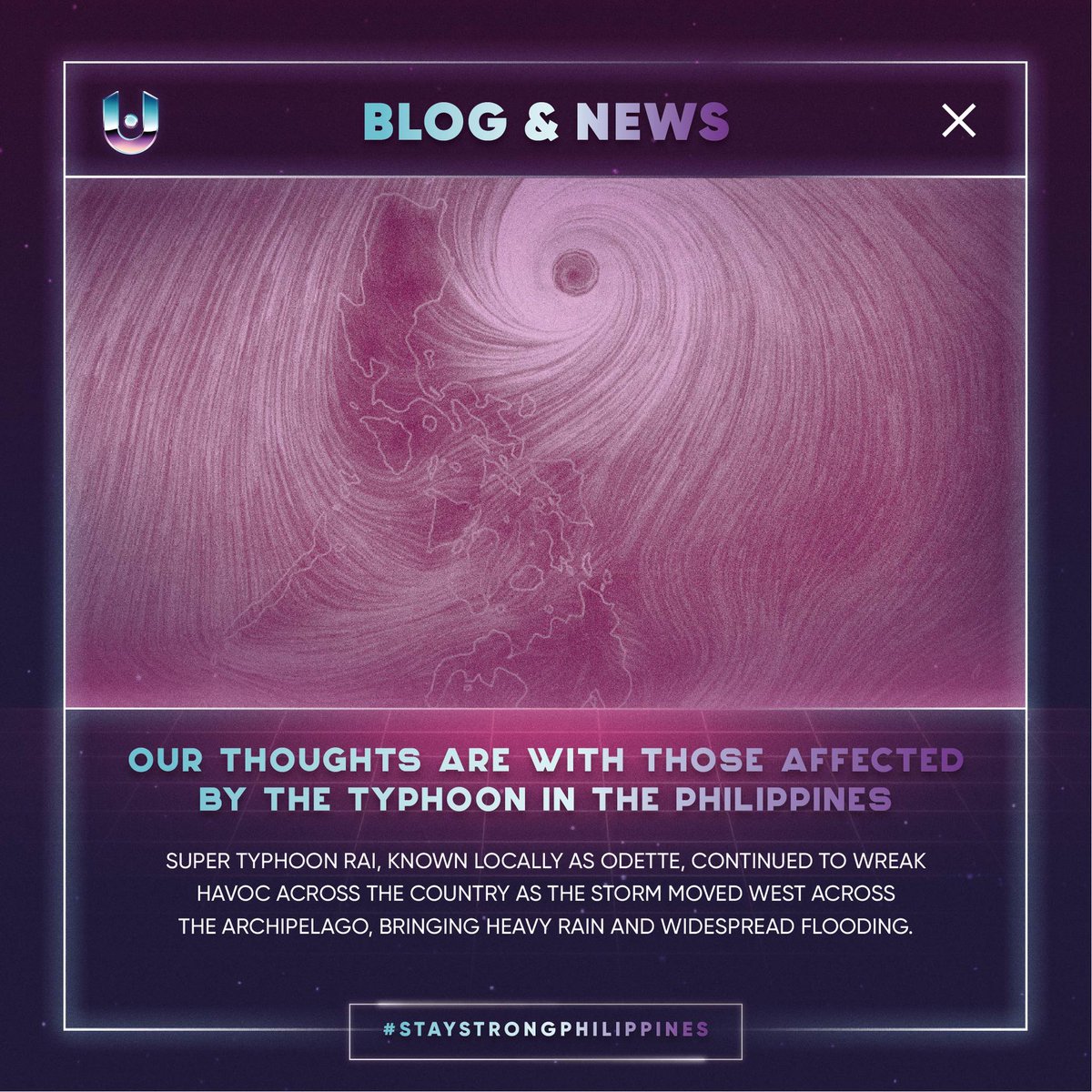 unixcorpgg's tweet photo. 🙏Our thoughts are with those affected in by the Typhoon in the Philippines!
👇Read more about it here
https://t.co/05Pk9k2eg1

#crypto #cryptocurrency #p2e #rpg #nft #nftgames #playtoearn #gaming #community #liveama #livestream #typhoon #philippines https://t.co/hfmf4KgVcx