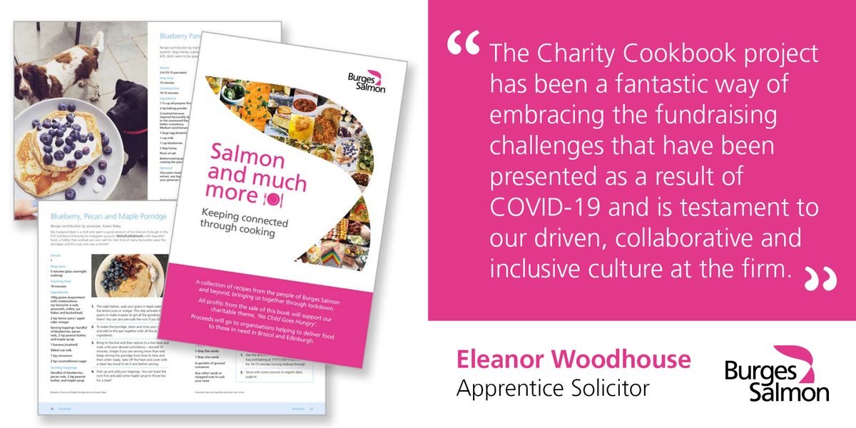 BurgesSalmon's tweet photo. In a post to our #apprenticeship blog, #legalapprentice Eleanor Woodhouse discusses her role in the creation of a Charity Cook book, as part of Burges Salmon's #charity theme of the year ‘No Child Goes Hungry’.
Read here: https://t.co/fgNzF6zCxC
#nochildgoeshungry https://t.co/smGCrEDLKF