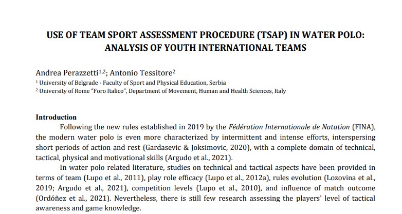 A_Perazzetti's tweet photo. 🤽‍♂️My first paper available online !! 💪 #performanceanalysis
@A_Tessitore https://t.co/Dq0elW5Wag