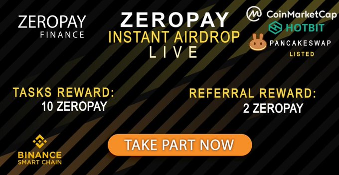 DeCentroWorld's tweet photo. 🔥Zeropay Finance Instant Airdrop
🎁10 ZEROPAY ($10) For Completing Tasks
👫2 ZEROPAY ($2) For Every Valid Referral
💰Withdraw your airdrop tokens Instantly
🔗Airdrop Link: https://t.co/vua1THbpdz
#ZEROPAY #Airdrop #AirdropCrypto https://t.co/omW3uE7BPI