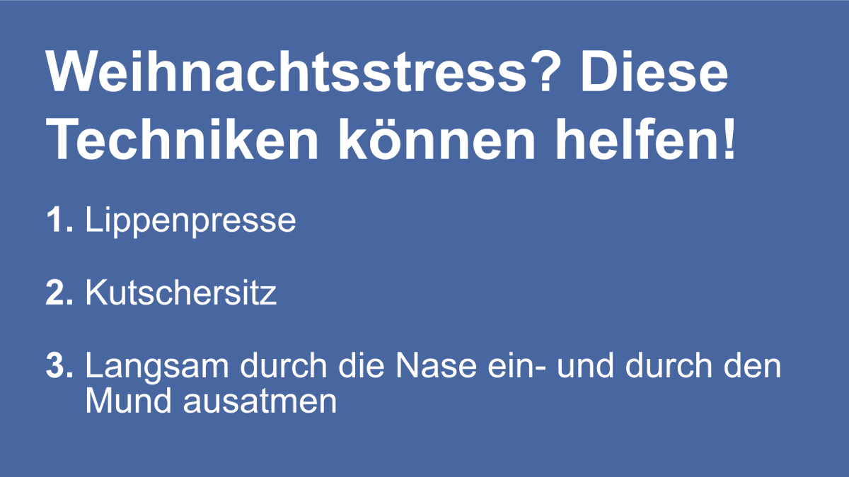 sanofiDE's tweet photo. Weihnachten ist nicht nur die schönste, sondern für viele auch die stressigste Zeit des Jahres. Die richtige #Atemtechnik kann Menschen mit #Asthma helfen, nicht außer Atem zu kommen. Schon einmal ausprobiert?
#lebenmitasthma #atemübung #tipps https://t.co/HxzBO9jZiM