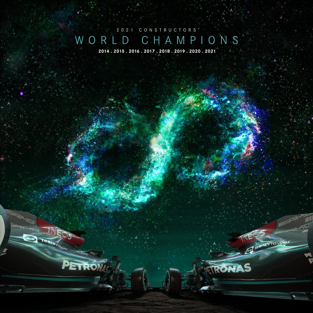 We've done it again, Team!🤩👊
The 2021 FIA Formula One™️ World Constructors’ Champions stays with us for another year 🏆🚀
Congratulations to <a href="/MercedesAMGF1/">Mercedes-AMG PETRONAS F1 Team</a> on this incredible achievement 🖤💙🤜🤛 #HIST8RY #WeLivePerformance