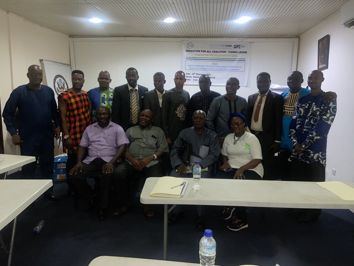KamboAugustine's tweet photo. EFA-SL had a meeting with the Parliamentary Committee on Education. The PCE's chairman &amp; members vow to campaign for a law requiring all public servants to send their children to public schools. This is a truly unique strategy to bring quality to public schs. right now.@dsengeh https://t.co/zUZTA9OexJ