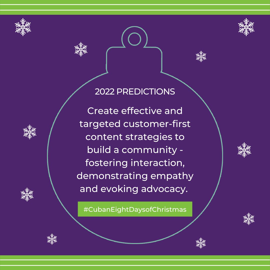 🎄🎁🎅 Our final prediction for #CubanEightDaysofChristmas is from us. 

There is no doubt that we have reached peak content, so it’s never been more important to ensure yours resonates with the audiences you are trying to reach. 

linkedin.com/company/230934…