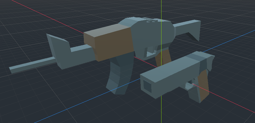simonknowsstuff's tweet photo. I've been playing around with blender without watching much tutorials for a while, and I think I've definitely improved from before. Here is a rifle and a pistol from blender I imported into Godot!

#blender #blender3d  #godot https://t.co/wfUflEvjgi