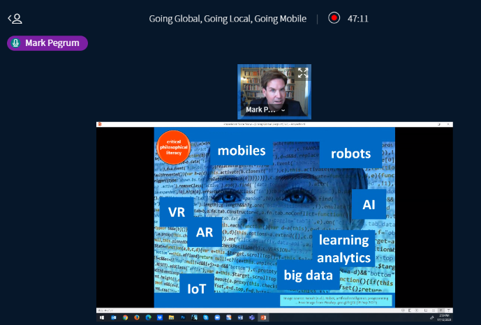 Just one more item re: <a href="/OzMark17/">Mark Pegrum</a> Pegrum's plenary talk at #GLoCALL2021 earlier today (finding these items in tabs still open on my browser). Much of what he talked about is covered (in greater detail of course) in his 2019 book, Mobile lenses on learning, link.springer.com/book/10.1007/9…