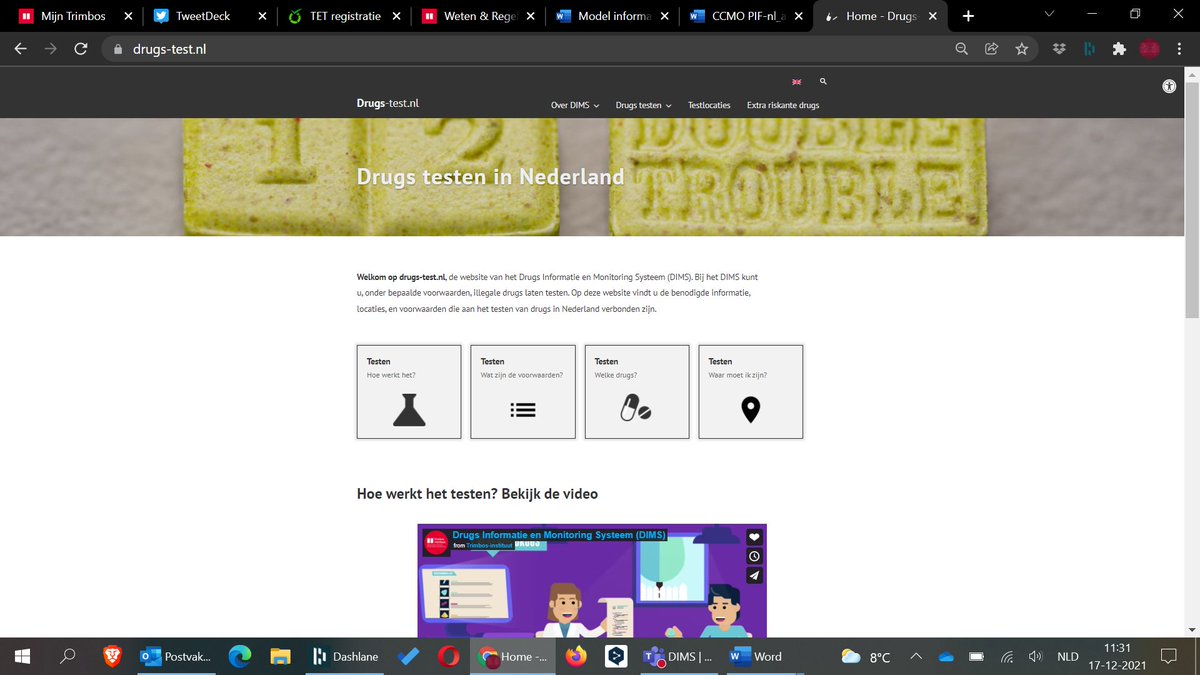 Finally, after many years and even more complaints, we managed to update our #drugchecking website. The sober, almost minimalistic appearance however,  remained. Come see how we've rebuilt our site, that is now available in English as well. drugs-test.nl/en/