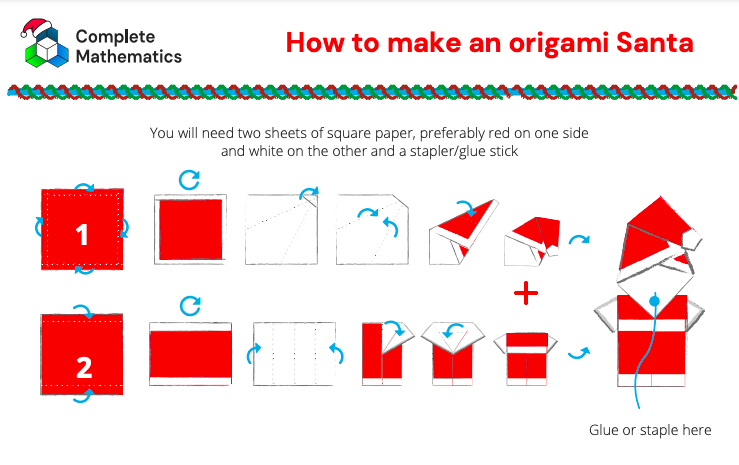 LaSalleEd's tweet photo. 🎄 Looking for a Christmas Activity?
Why not get your pupils to make an Origami Santa 🎅
👉 Find the instructions, and other Christmas activities on our free resources webpage here: https://t.co/kM1cTnLlmQ https://t.co/4Dt2RvhT3Y