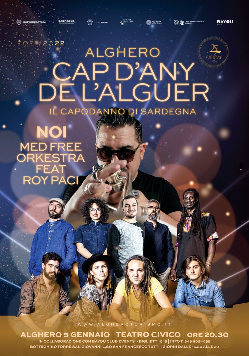 Il 5 gennaio ore 21,00 #alghero MFO feat <a href="/RoyPaci/">Roy Paci</a> ❤️