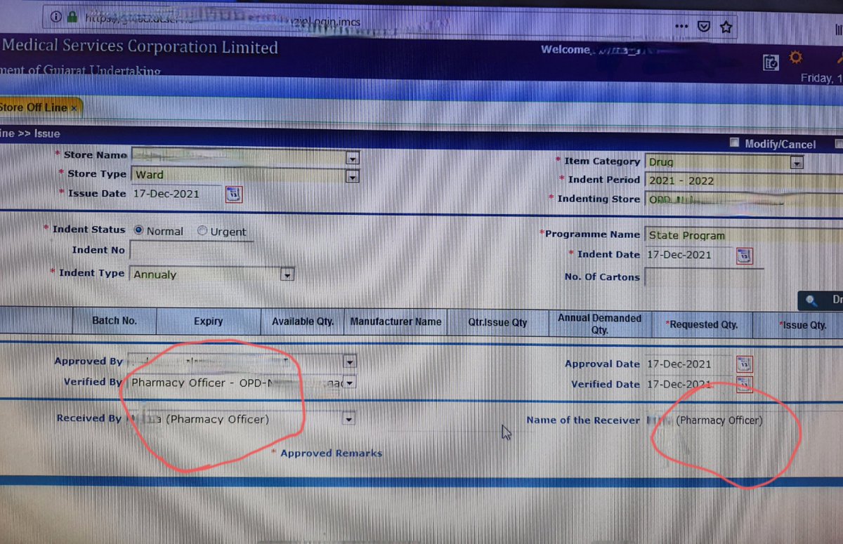 પ્રાથમિક આરોગ્ય કેન્દ્રથી લઈને સિવિલ હોસ્પિટલ સુધી ફાર્માસિસ્ટ દ્વારા દવાઓના ઓનલાઇન લોજીસ્ટિક મેનેજમેન્ટ ટૂલ, ઈ-ઔષધિમાં જો ફાર્મસી ઓફિસર લખવામાં વાંધો ન હોય તો પછી ફાર્માસિસ્ટને બઢતીની તકો આપીને ખરેખર ઓફિસર તરીકે કેમ નિયુક્ત કરવામાં નથી આવતા?
@Rushikeshmla <a href="/JpShivahare/">JP Shivahare</a>