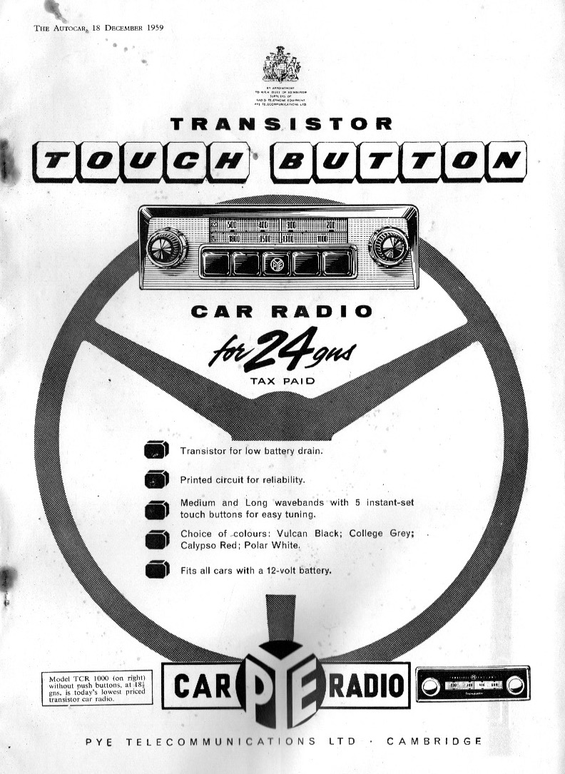 flaneurUK's tweet photo. #HiFiFriday December 1959 - Pye Transistor Touch Button car radio. https://t.co/GrhPQE4Lxz
