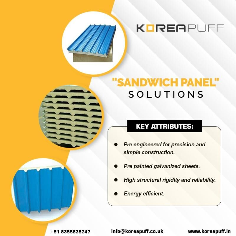 KoreaPuff's tweet photo. We are a leading manufacturer &amp; supplier of Sandwich Panels, Sandwich PUF Panels, and PUF Panels. Prefabricated, Pre-insulated, Sandwich Panel, comprising of the close cell, CFC free- polyurethane foam insulation core sandwiched between two metal facing sheets

#PUFPanels https://t.co/i2KPZYnO3n