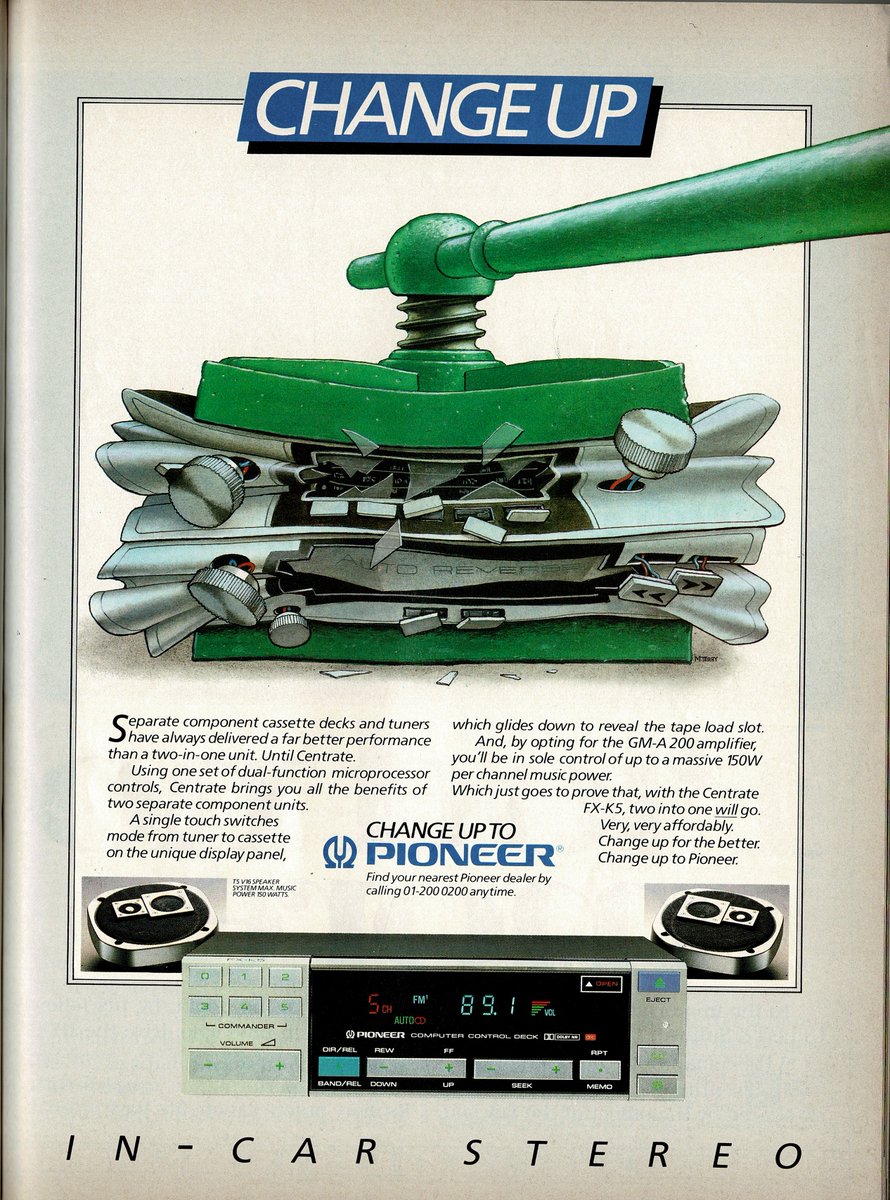 flaneurUK's tweet photo. #HiFiFriday December 1985 - Pioneer Centrate FX-K5 with rather snazzy "microprocessor controls" and a concealed tape slot. https://t.co/gg7XlrBKvN