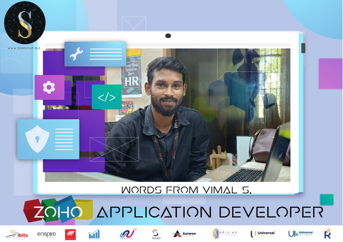 SSGroupCompany1's tweet image. - vimal s

&quot;Warm Greetings To All,
Working at SS Group has given me experience in my work history.  Special Thanks to our Managing Director Mr. Kamakoti Sridhar for giving me this wonderful opportunity. Hope I fulfill our company&apos;s expectations&quot;. 

#SSGroup #Zoho #ZohoERP #ERP