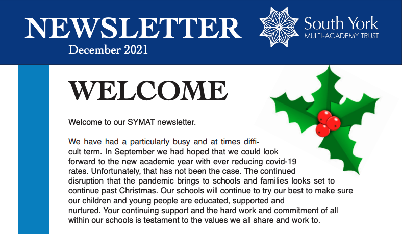 SouthYorkMAT's tweet photo. Our December #newsletter, with updates from all our fantastic schools is now available to read https://t.co/UWM3TooRFJ. Have a lovely Christmas break, everyone #AYJS @DunningtonCofE @WheldThorgSch @fulfordschool
#escrickprimaryschool https://t.co/dK1GbSvKf6