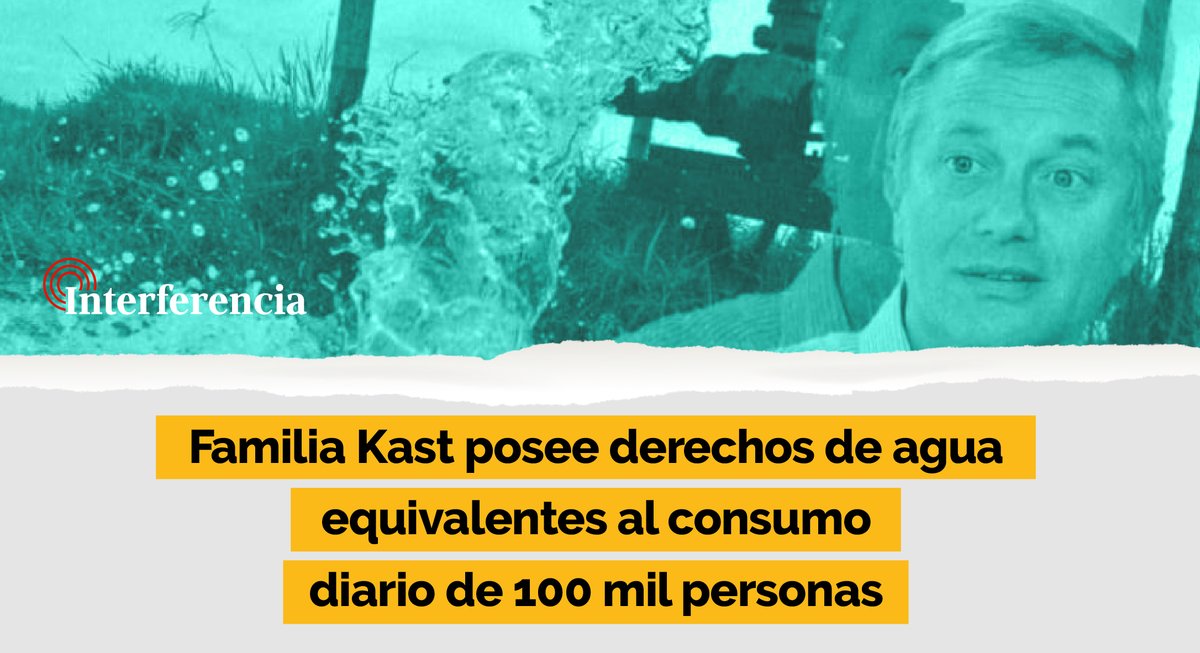 Familia Kast posee un total de 198,3 litros por segundo en derechos de agua, que podrían abastecer a 100.783 personas. Código de Aguas que data de 1981 fue planificado por hermano del candidato ultraderechista, Miguel Kast, ministro de ODEPLAN en dictadura bit.ly/3dYy8ZF